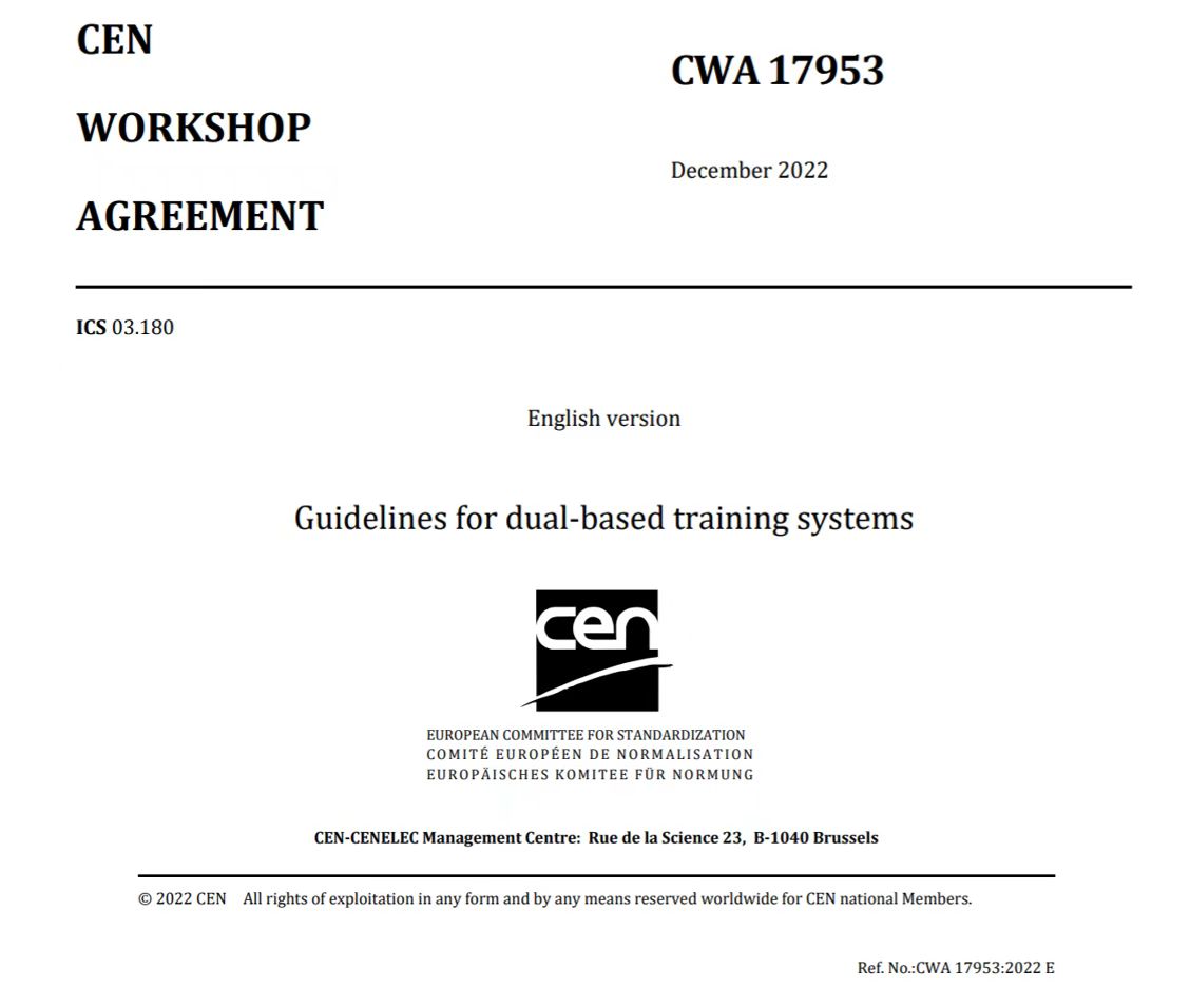 开云kaiyun官方网站参与欧洲标准《双元制培训体系指南》制定